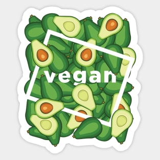 Vegan Avocado Gift Vegetarian Healthy Women Men Boys Girls Funny Happy Lifestyle Sticker